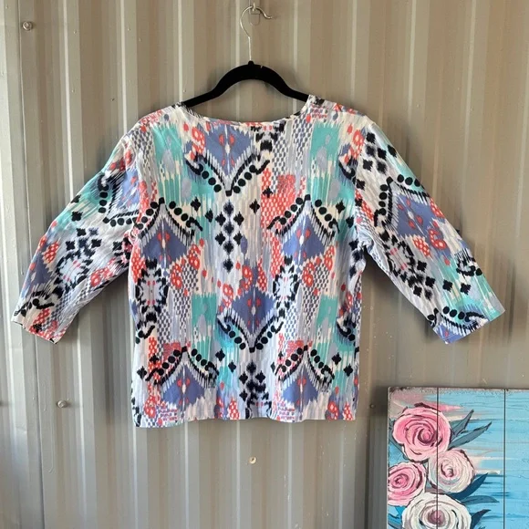 Ruby Rd. Multicolor Abstract Blouse - Picture 7 of 8